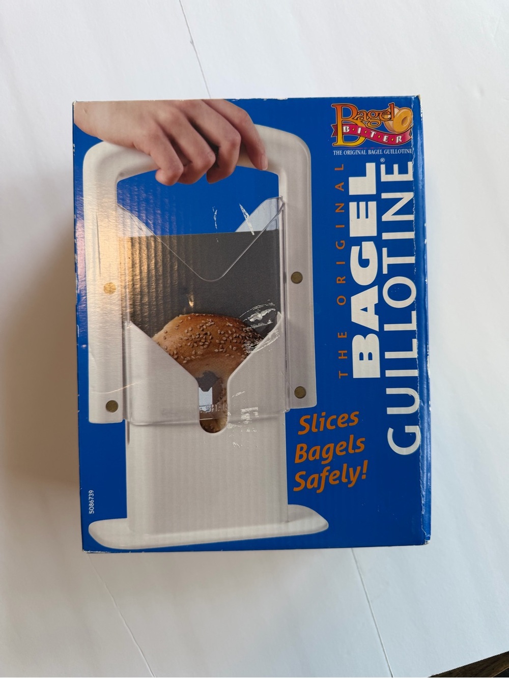 White Bagel Guillotine - Safe Bagel Slicer